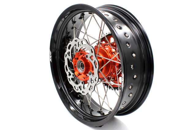 KKE 3.5/4.5 Motorcycle Supermoto Cush Drive Wheel Set Fit KTM SXF EXC 2003-2021 Orange Hub With Disc