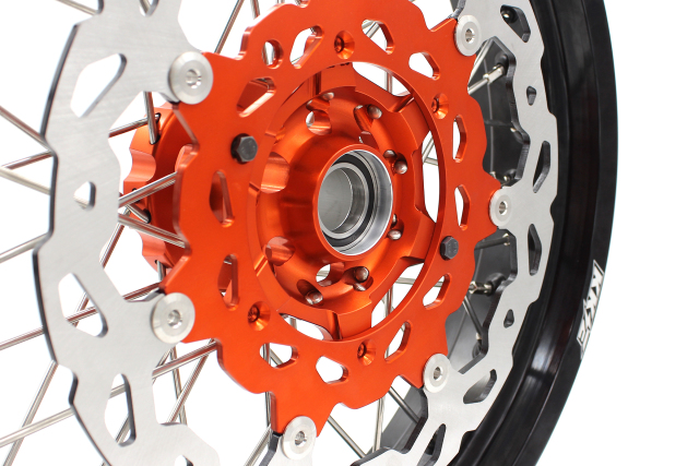 KKE 3.5/4.5 Motorcycle Supermoto Cush Drive Wheel Set Fit KTM SXF EXC 2003-2021 Orange Hub With Disc