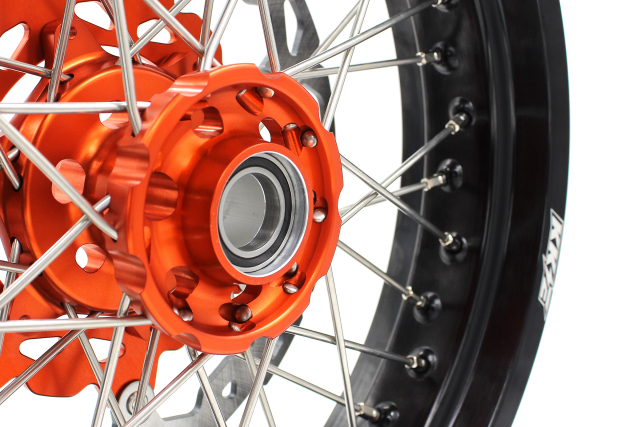 KKE 3.5/4.5 Motorcycle Supermoto Cush Drive Wheel Set Fit KTM SXF EXC 2003-2021 Orange Hub With Disc