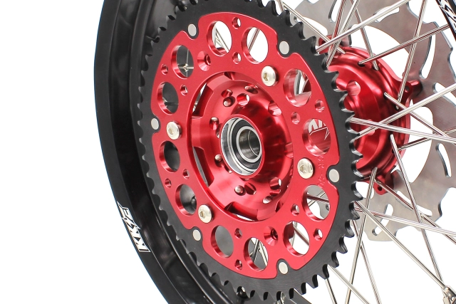 KKE 3.5/4.25*17 Supermoto Wheels Set Fit HONDA CRF250R 2014-2020 CRF450R Red Hub With Disc