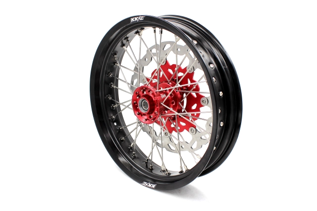 KKE 3.5/4.25*17 Supermoto Wheels Set Fit HONDA CRF250R 2014-2020 CRF450R Red Hub With Disc