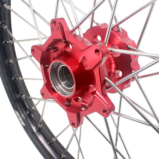 KKE 21/18 Or 21/19 Enduro Racing Wheels set Compatible with KTM EXC-F 125 2003-2022 Red Hub