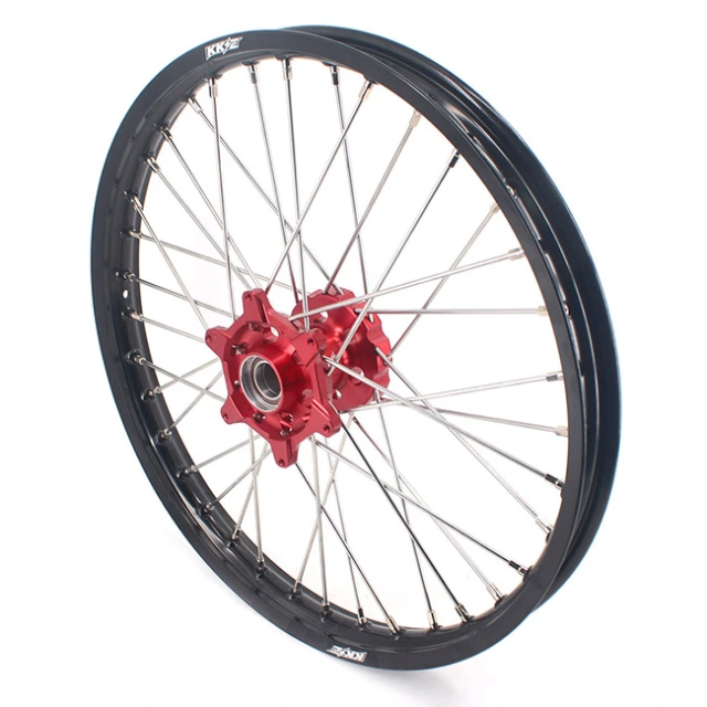 KKE 21/18 Or 21/19 Enduro Racing Wheels set Compatible with KTM EXC-F 125 2003-2022 Red Hub