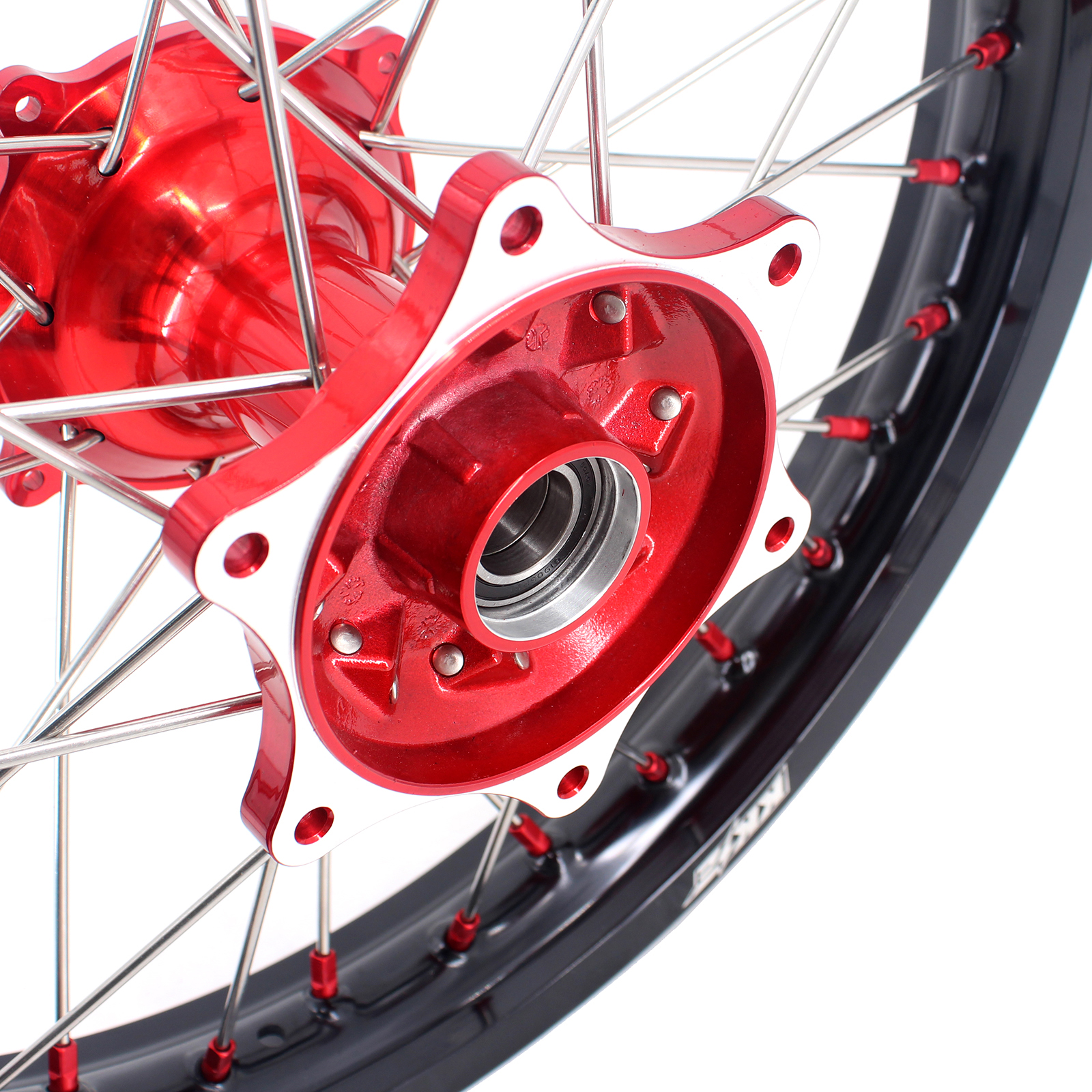 KKE 21/19 inch Casting MX Wheels Rims Set Red Nipple Fit HONDA CRF250R 2004-2013 CRF450R 2002-2012