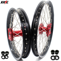 KKE 21/18 Enduro Motorcycle Wheels Rims Set Fit Husqvarna TE/TC/TXC/SMR 2000-2013 Red Hub