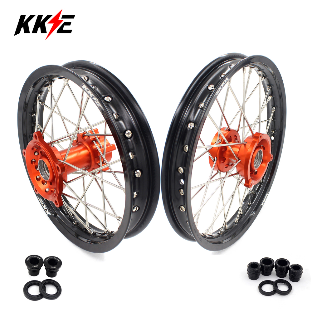 KKE 1.4*14"/1.6*12" Kid's Small Wheels Compatible with KTM65 SX Orange Hub 2002-2021