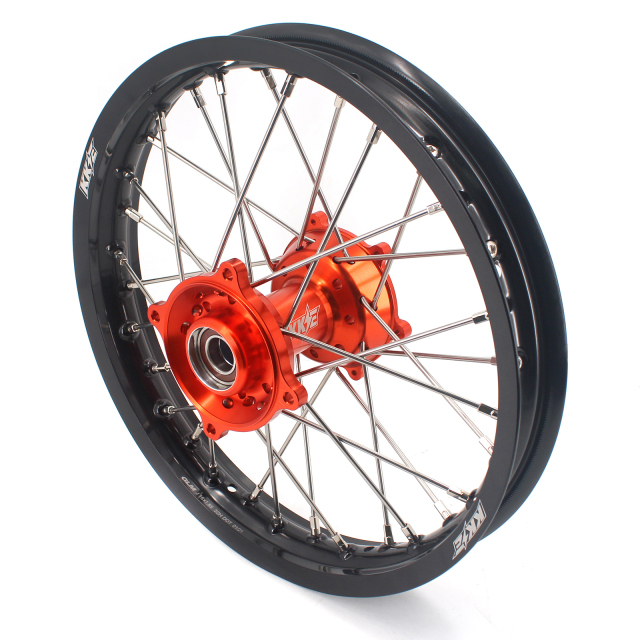 KKE 17/14 Kid's Big Wheel Set Compatible with KTM85 SX 2021-2022 Orange Hub