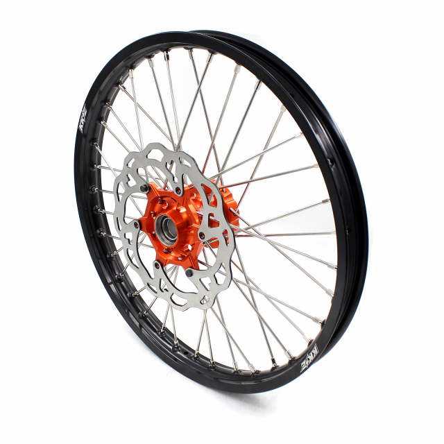 KKE 21/18 Enduro Racing Wheels set Compatible with KTM EXC  EXC-F 125 2003-2022 Orange Hub