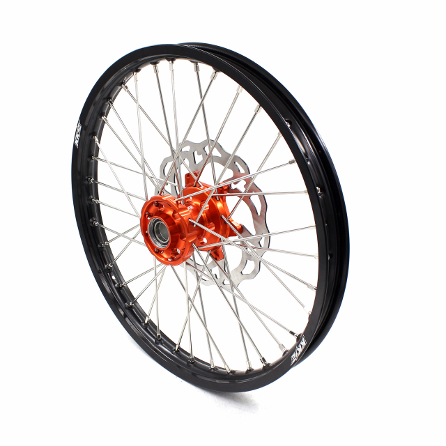 KKE 21/18 Enduro Racing Wheels set Compatible with KTM EXC  EXC-F 125 2003-2022 Orange Hub