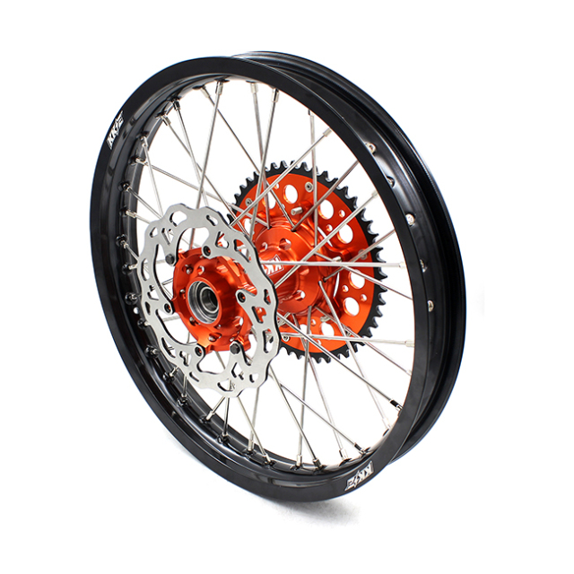 KKE 21/18 Enduro Racing Wheels set Compatible with KTM EXC  EXC-F 125 2003-2022 Orange Hub