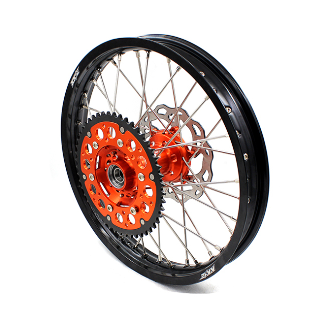 KKE 21/18 Enduro Racing Wheels set Compatible with KTM EXC  EXC-F 125 2003-2022 Orange Hub