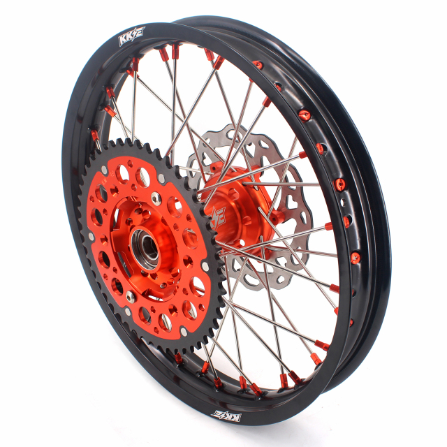 KKE 21/19 MX Off-road Wheels set Compatible with KTM XCF SXF 2003-2022 Orange Nipple