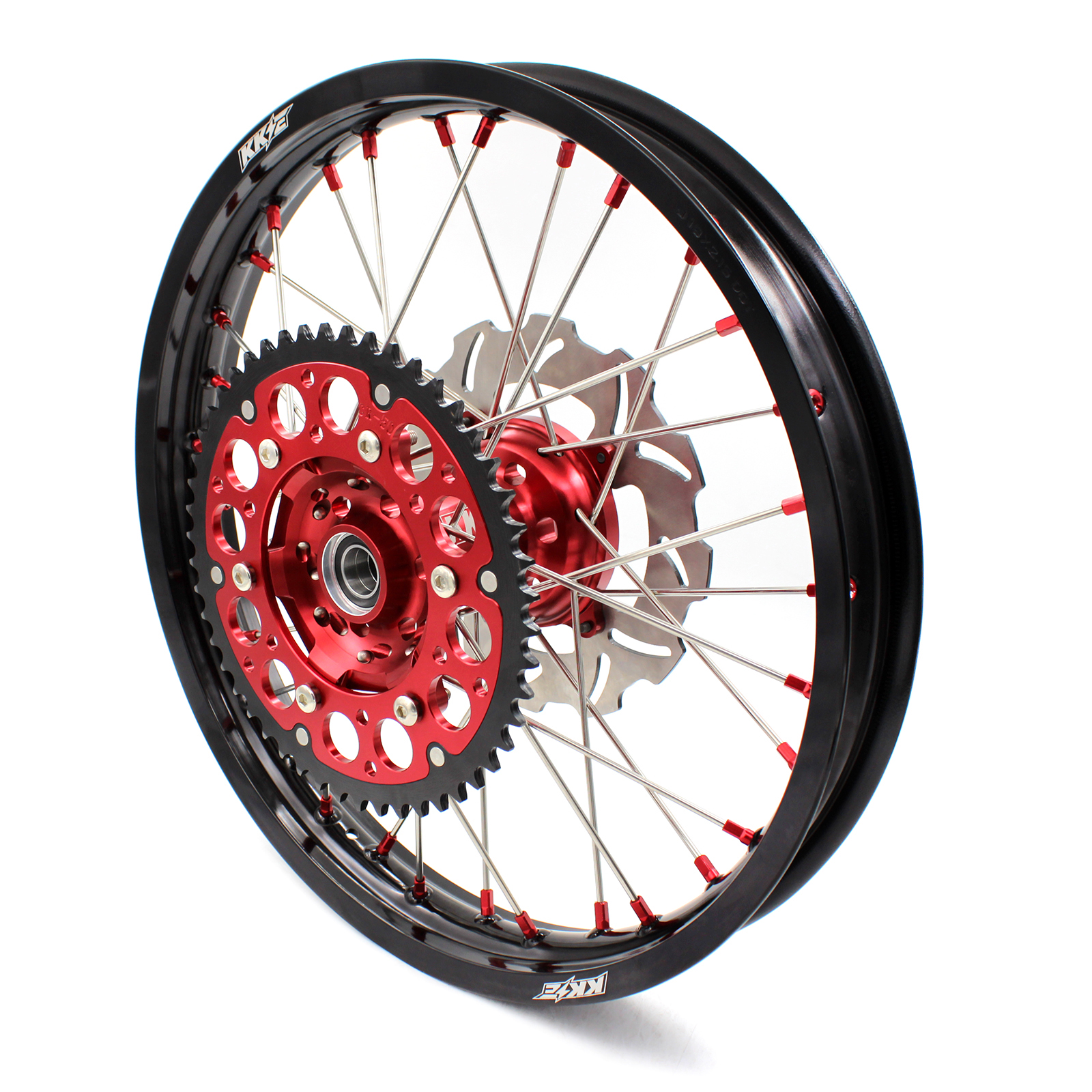 KKE 21/19 Fit HONDA CRF250R 2004-2013 CRF450R 2002-2012 MX Wheels Rims Set Red Nipple