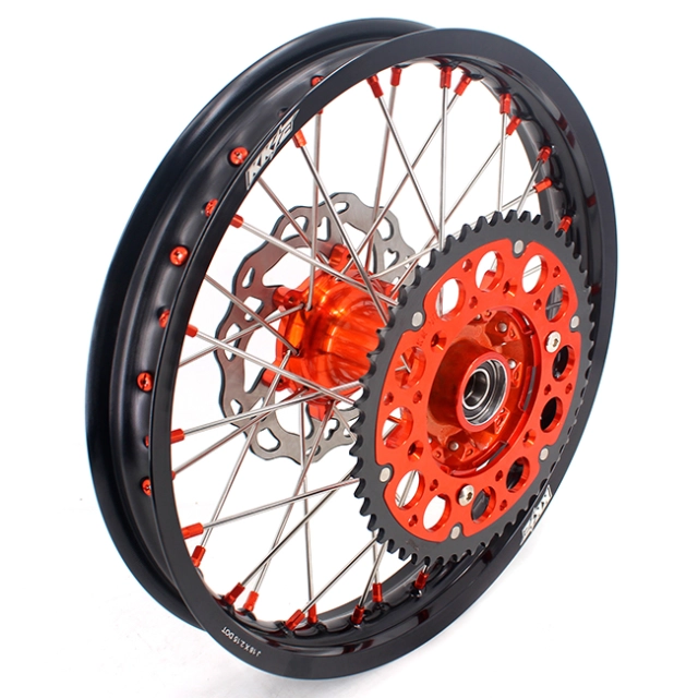 KKE 21/19 MX Off-road Casting Wheels set Compatible with KTM SXF XCW XCF 2003-2022 Orange Nipple