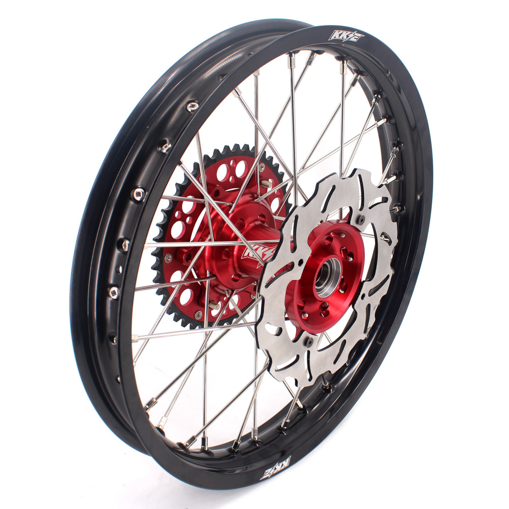 KKE 21/19 MX Wheels Rims Set Fit HONDA CRF250R 2004-2013 CRF450R 2002-2012 Red Hub