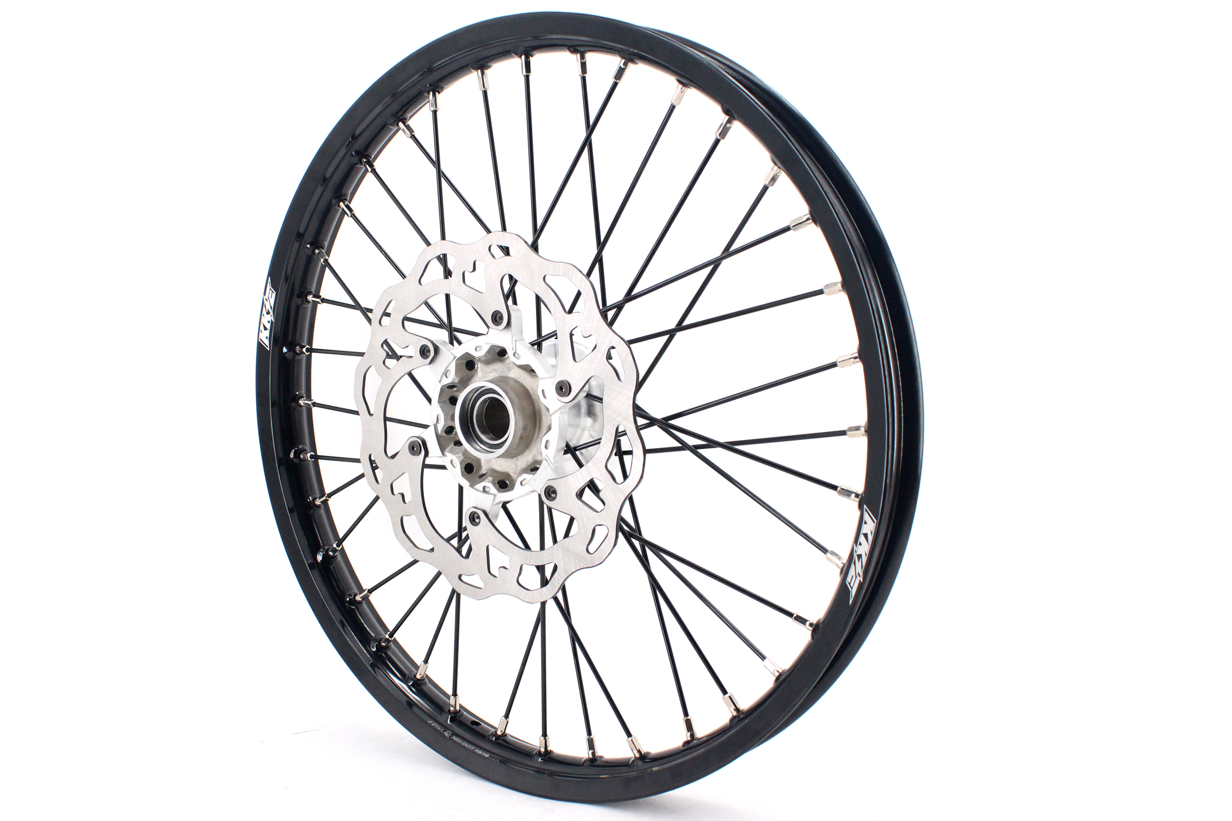 KKE 21/19 MX Off-road Casting Wheels Rims set Compatible with KTM XCW XCF SXF 2003-2024 Silver Hub Black Spoke