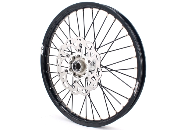 KKE 21/19 MX Off-road Casting Wheels set Compatible with KTM XCW XCF SXF 2003-2022 Silver Hub Black Spoke