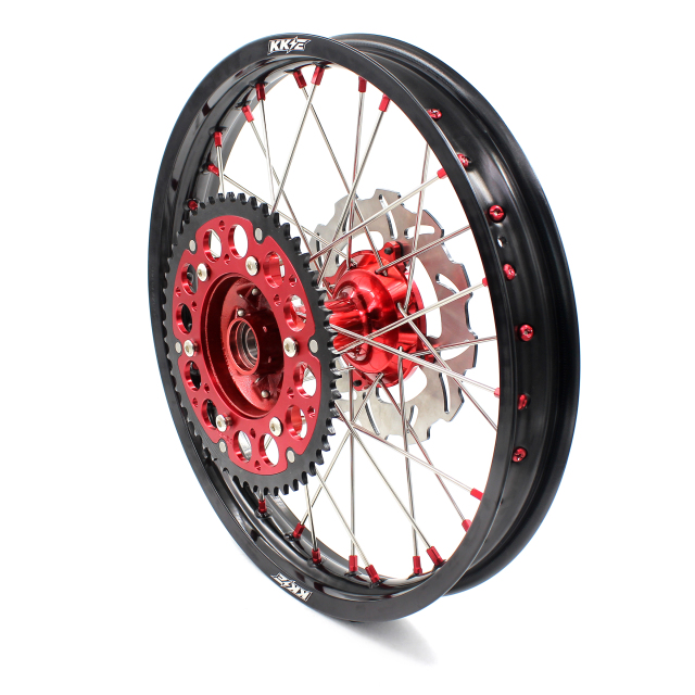 KKE 21/18 Enduro Casting Wheels Set Fit HONDA CRF250R 2004-2013 CRF450R 2002-2012 Red Nipple