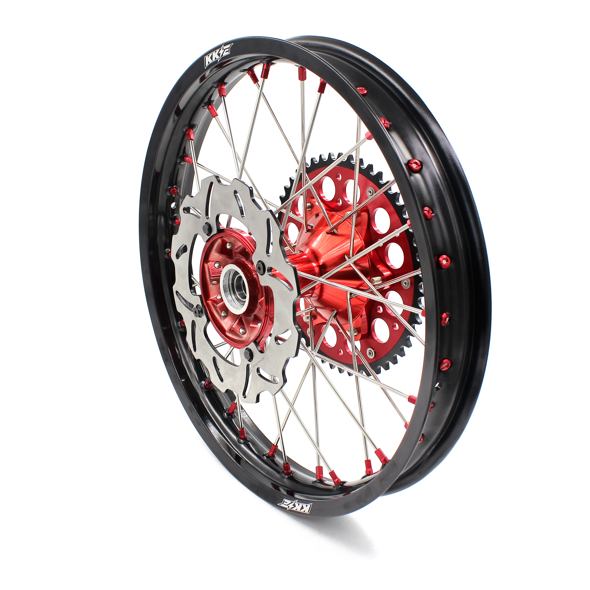 KKE 21/19 inch Casting MX Wheels Rims Set Red Nipple Fit HONDA CRF250R 2004-2013 CRF450R 2002-2012