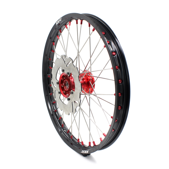 KKE 1.6*21/2.15*19 Fit HONDA CRF250R 2004-2013 CRF450R 2002-2012 Casting MX Wheels Rims Set Red Nipple