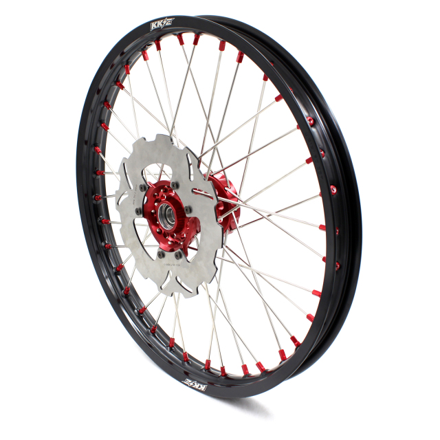 KKE 21/19 Fit HONDA CRF250R 2014-2020 CRF450R 2013-2020 MX Wheels Rims Set Red Nipple