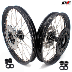 KKE 21/19 MX Wheels Rim Set Fit HONDA CRF250R 2014-2020 CRF450R 2013-2020 Black Casting Hub