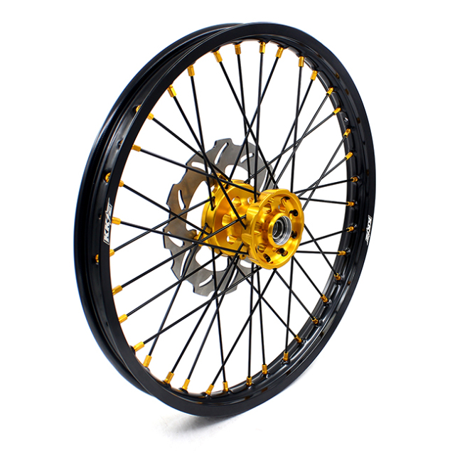 KKE 21/19 Dirtbike MX Wheels Set Fit SUZUKI RMZ250 RMZ450 2005-2022 Gold Nipple Black Spoke