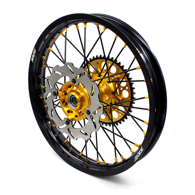 KKE 21/19 Dirtbike MX Wheels Set Fit SUZUKI RMZ250 RMZ450 2005-2022 Gold Nipple Black Spoke