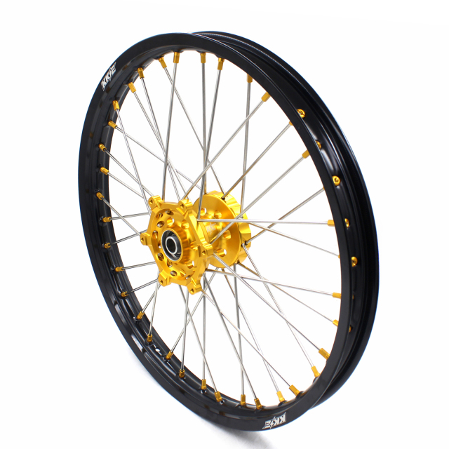 KKE 21/19 Dirtbike MX Wheels Rims Set Fit SUZUKI RM125 RM250 1996-2000 Gold Hub/Nipple