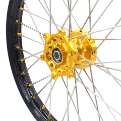 KKE 21/19 Dirtbike MX Wheels Rims Set Fit SUZUKI RM125 RM250 1996-2000 Gold Hub/Nipple
