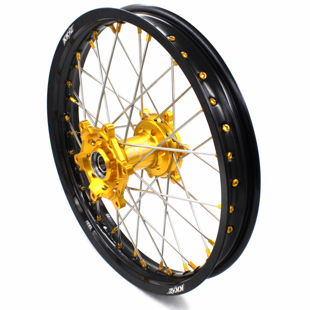 KKE 21/19 Dirtbike MX Wheels Rims Set Fit SUZUKI RM125 RM250 1996-2000 Gold Hub/Nipple