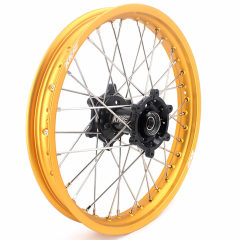 KKE 21/19 Dirtbike MX Wheels Set Fit SUZUKI RM125 RM250 1996-2000 Black Hub Gold Rim