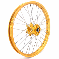 KKE 21/19 Fit SUZUKI RM125 RM250 2001-2008 Dirtbike MX Wheels Rims Set Gold Hub/Rim