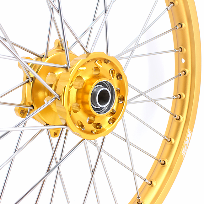 KKE 21/19 Dirt Bike Motorcycle Wheels Rims Set With Gold Hub/Rim Fit SUZUKI RM125 RM250 2001-2008