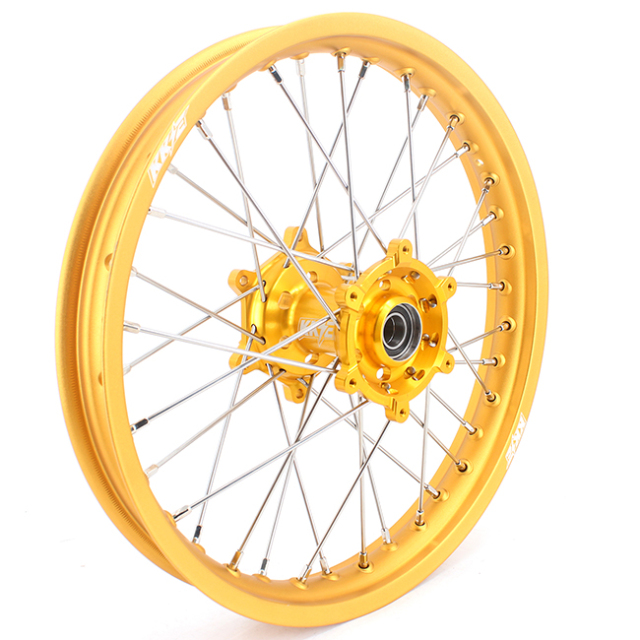 KKE 21/19 Fit SUZUKI RM125 RM250 2001-2008 Dirtbike MX Wheels Rims Set Gold Hub/Rim