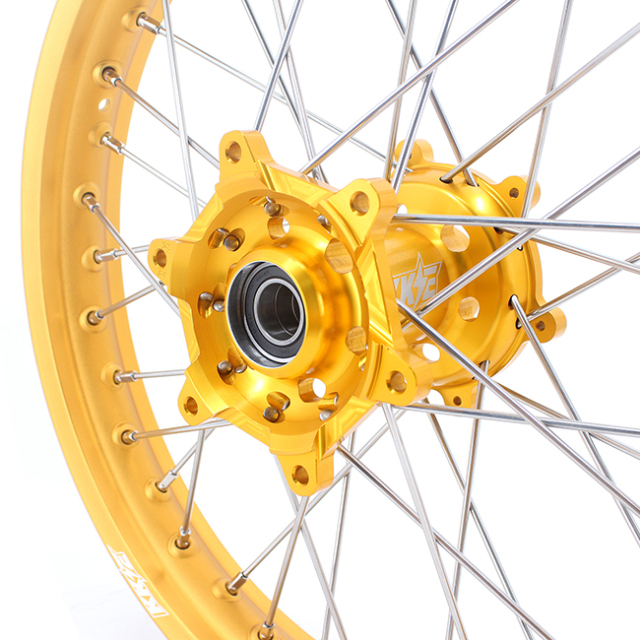 KKE 21/19 Fit SUZUKI RM125 RM250 1996-2000 Dirtbike MX Wheels Rims Set Gold Hub/Rim