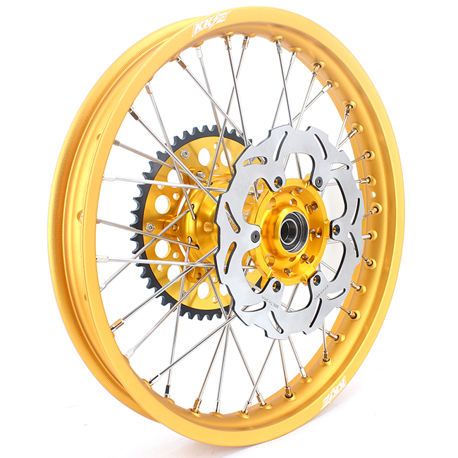 KKE 21/19 Dirt Bike Motorcycle Wheels Rims Set With Gold Hub/Rim Fit SUZUKI RM125 RM250 2001-2008
