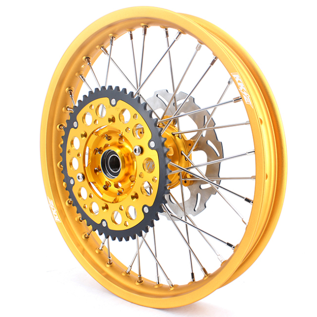 KKE 21/19 Fit SUZUKI RM125 RM250 1996-2000 Dirtbike MX Wheels Rims Set Gold Hub/Rim