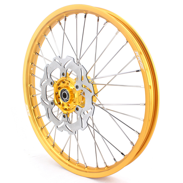 KKE 21/19 Fit SUZUKI RM125 RM250 1996-2000 Dirtbike MX Wheels Rims Set Gold Hub/Rim