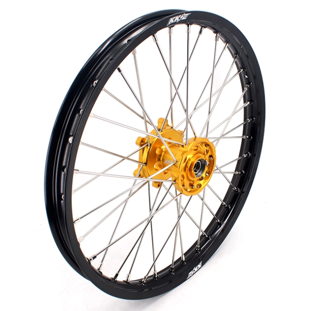 KKE 21/19 Fit SUZUKI RM125 RM250 2001-2008 Dirtbike MX Wheels Rims Set Gold Hub