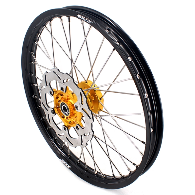 KKE 21/19 Fit SUZUKI RM125 RM250 2001-2008 Dirtbike MX Wheels Rims Set Gold Hub