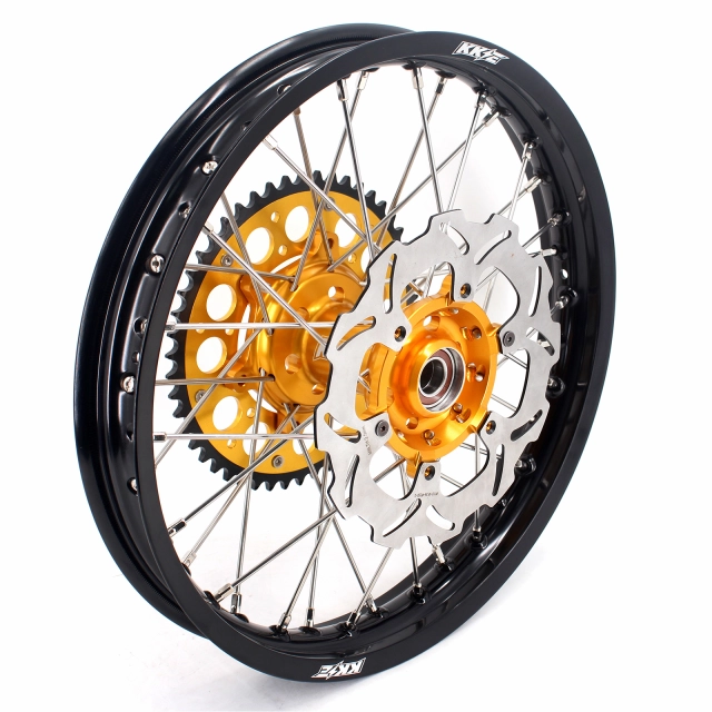 KKE 21/19 Fit SUZUKI RM125 RM250 2001-2008 Dirtbike MX Wheels Rims Set Gold Hub