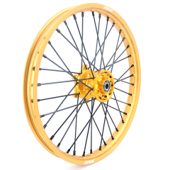 KKE 21/19 Mx Wheels Rims fit SUZUKI RM125 RM250 2001-2008 Dirtbike Gold Rim Black Spoke