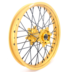 KKE 21/19 Mx Wheels Rims fit SUZUKI RM125 RM250 2001-2008 Dirtbike Gold Rim Black Spoke