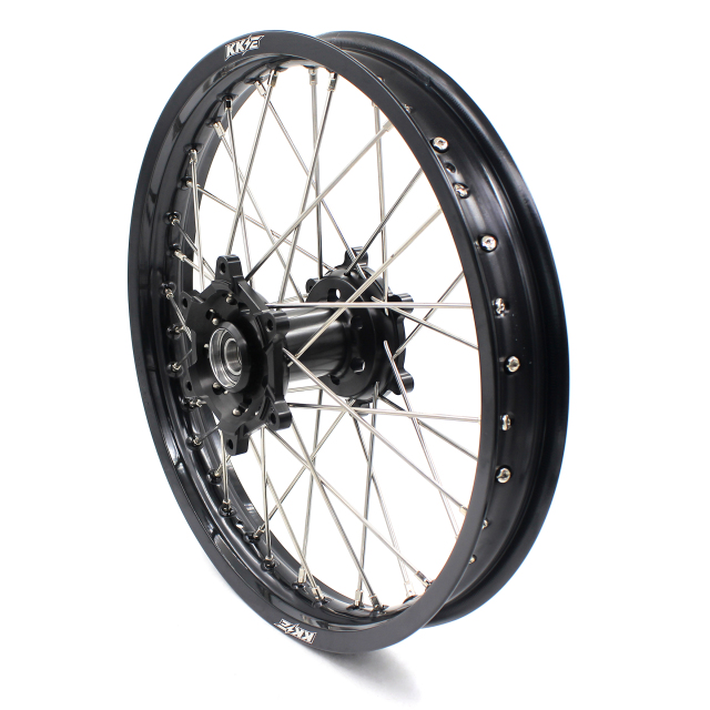 KKE 21/19 Dirtbike MX Wheels Set With Disc Fit SUZUKI RM125 RM250  2001-2008 Black Hub/Rim