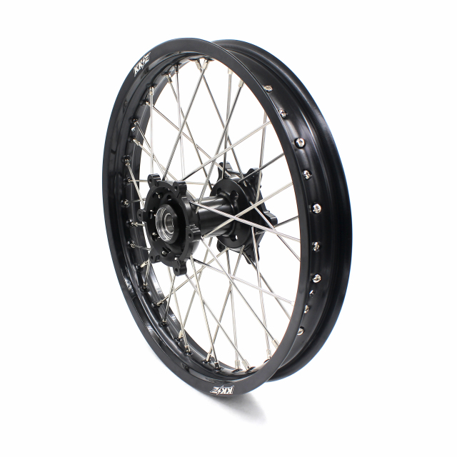 KKE 21/19 Dirtbike MX Wheels Set With Disc Fit SUZUKI RM125 RM250  2001-2008 Black Hub/Rim