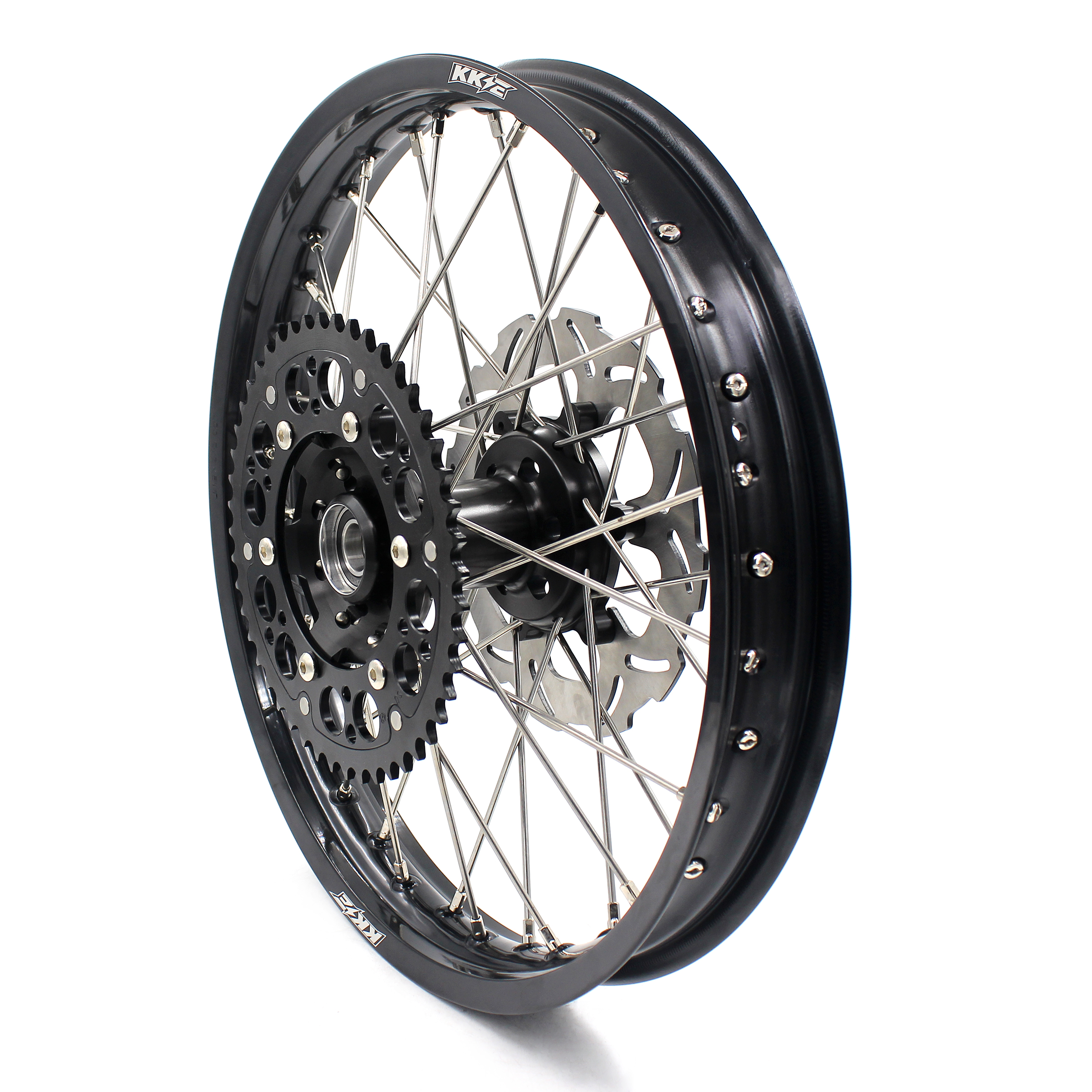 KKE 21/19 Dirt Bike MX Motorcycle Wheels Rims Set Fit SUZUKI RM125 RM250 1996-2000 Black Hub/Rim