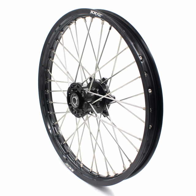 KKE 21/19 Dirtbike MX Wheels Set With Disc Fit SUZUKI RM125 RM250  2001-2008 Black Hub/Rim