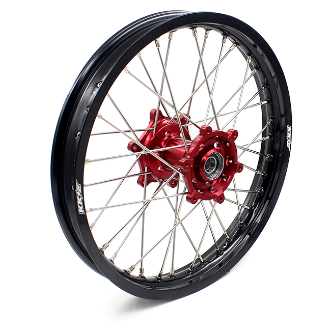 KKE 21/19 Dirtbike MX Motorcycle Wheels Rims Set Fit SUZUKI RM125 RM250 2001-2008 Red Hub