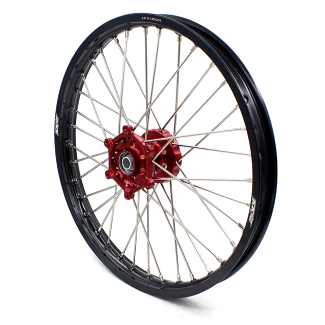 KKE 21/19 Dirtbike MX Wheels Set With Disc Fit SUZUKI RM125 RM250 2001-2008 Red Hub